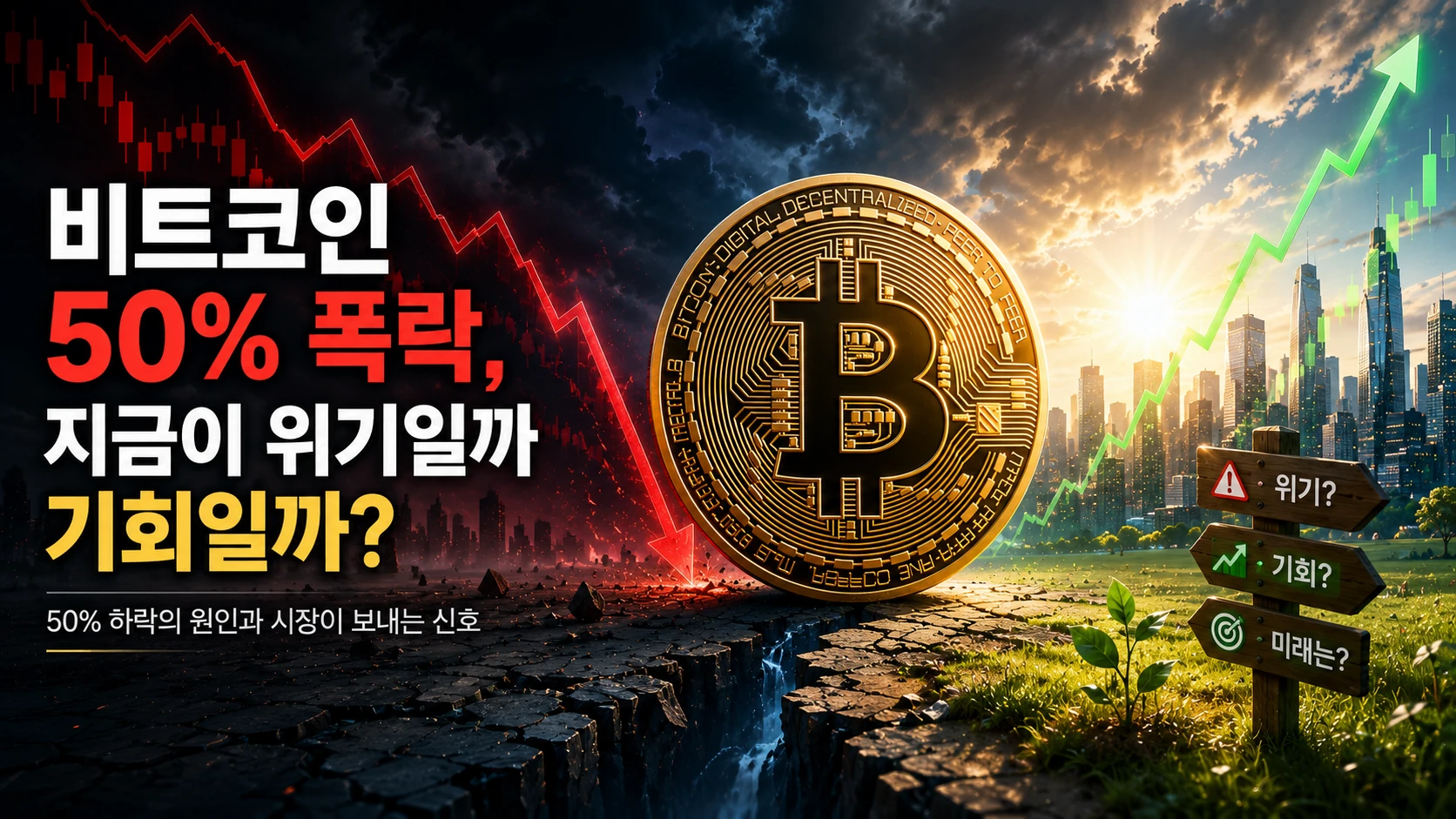 비트코인 50% 폭락, 지금이 위기일까 기회일까?
