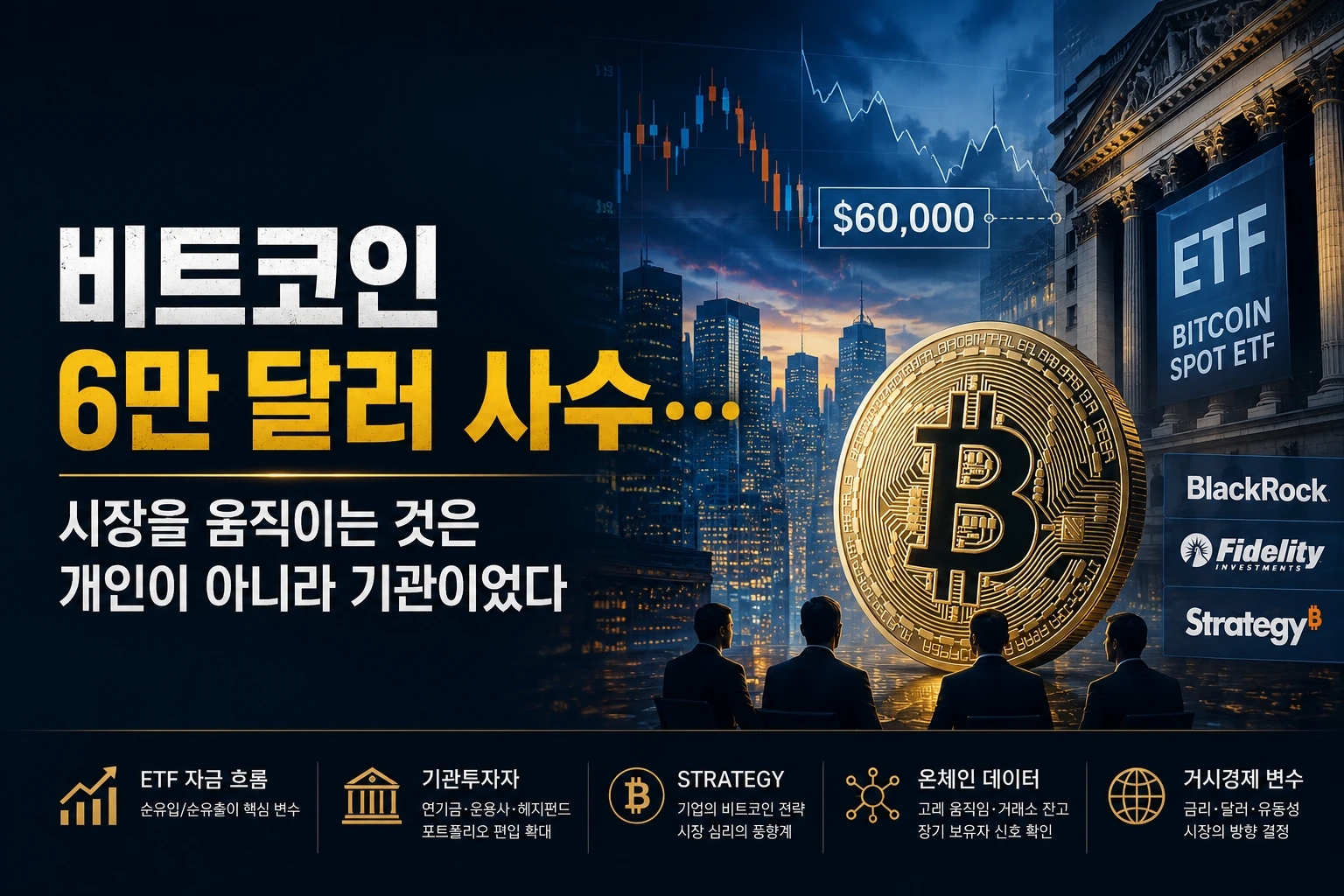 비트코인 6만 달러 사수…시장을 움직이는 것은 개인이 아니라 기관이었다
