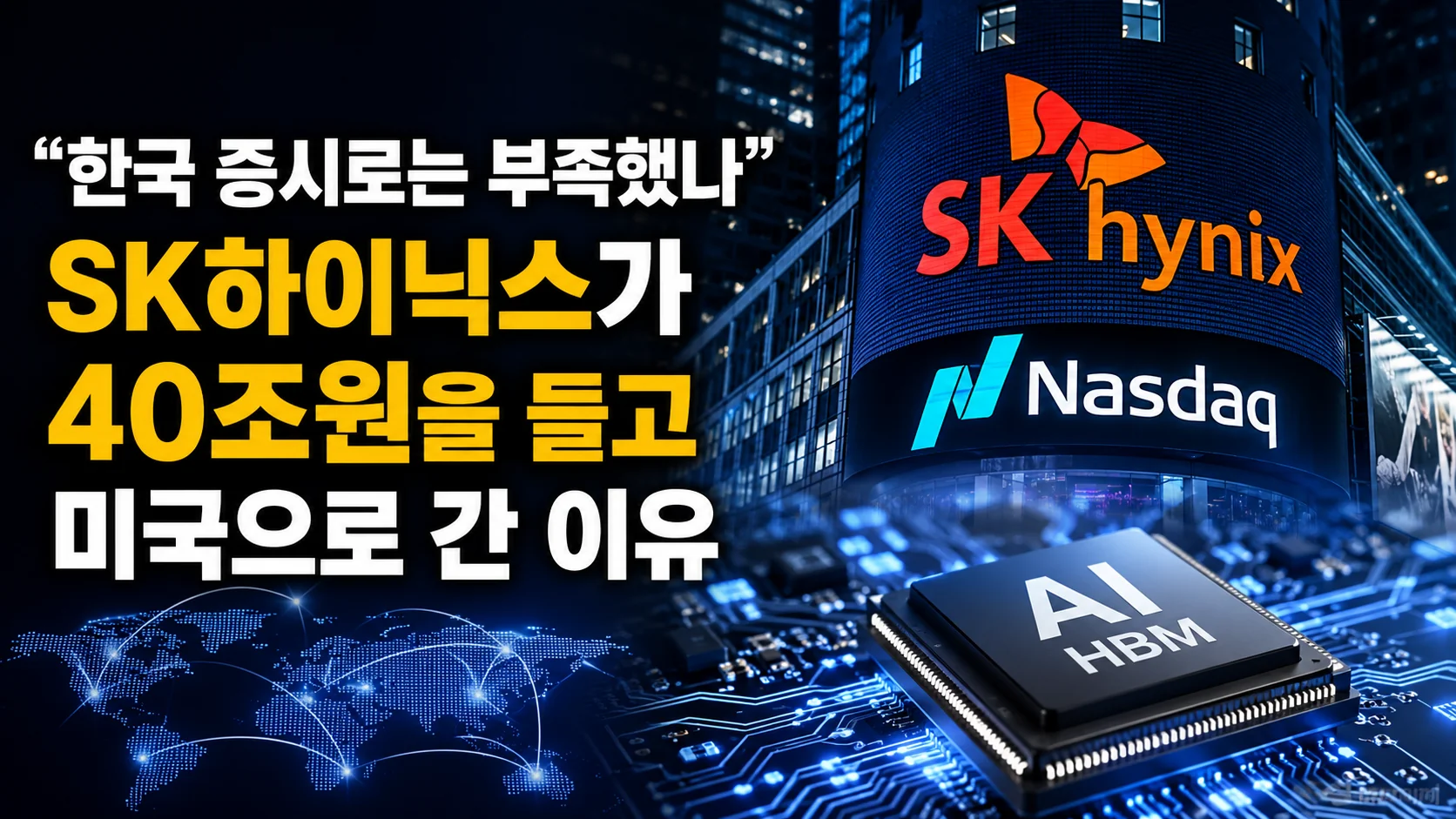 “한국 증시로는 부족했나”…SK하이닉스가 40조원을 들고 미국으로 간 이유