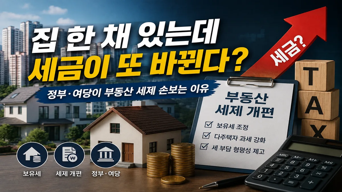 집 한 채 있는데 세금이 또 바뀐다?…정부·여당이 부동산 세제 손보는 이유