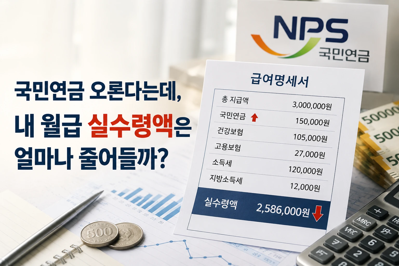 국민연금 오른다는데, 내 월급 실수령액은 얼마나 줄어들까?
